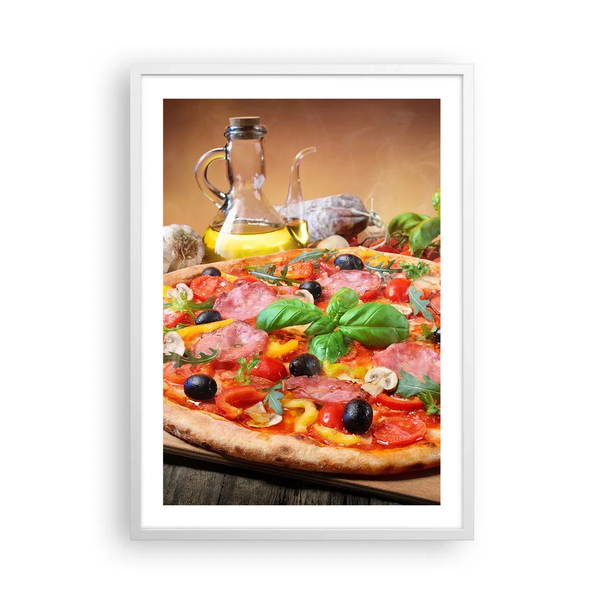 Poster in cornice bianca - Con gusto veramente italiano - 50x70 cm