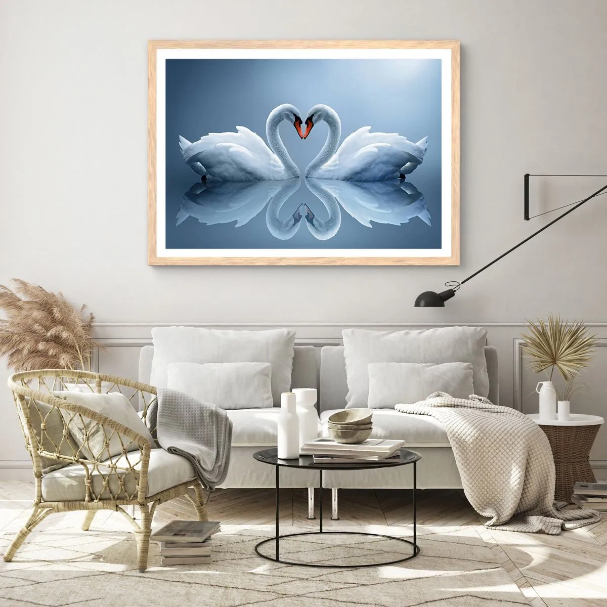 Poster in cornice rovere chiaro - Il tempo dell'amore - 100x70 cm