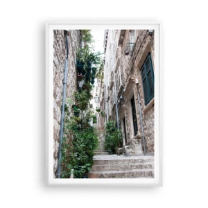 Poster in cornice bianca - Il fascino della città vecchia - 70x100 cm