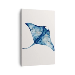 Quadro su tela - Stampe su Tela - Razza blu in stile acquerello su sfondo bianco - 80x120cm - Vita nel blu - Decorazione murale moderna per soggiorno e camera da letto ARTTOR