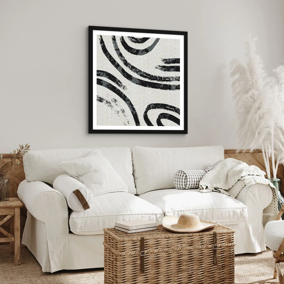 Poster in cornice nera - Interrotto a metà - 50x50 cm