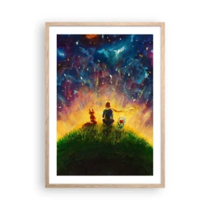 Poster in cornice rovere chiaro - Amore e amicizia: l'intero mondo - 50x70 cm