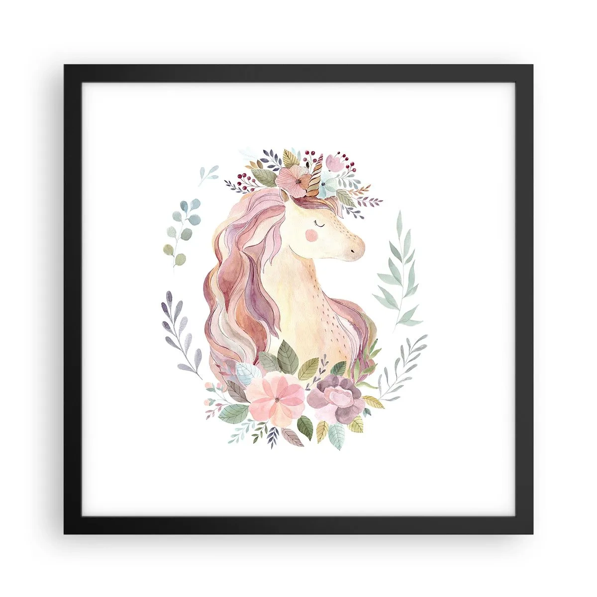 Poster in cornice nera - Invito nel mondo delle favole - 40x40 cm