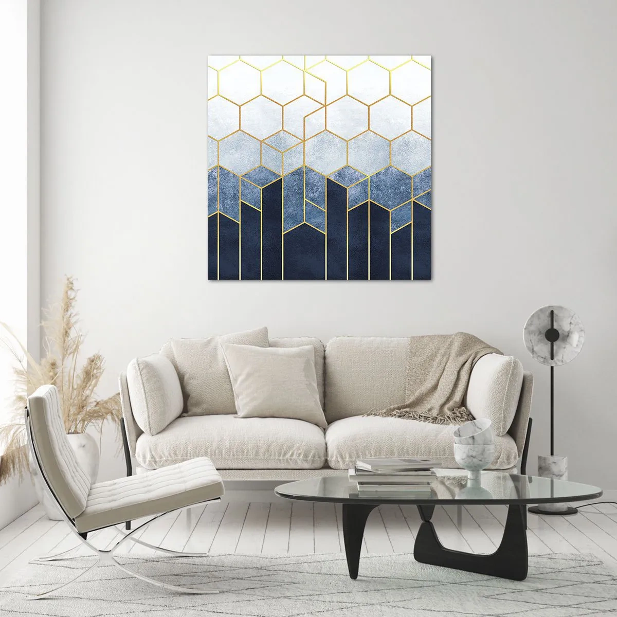 Quadro su vetro - Composizione a ritmo sincopato - 70x70 cm