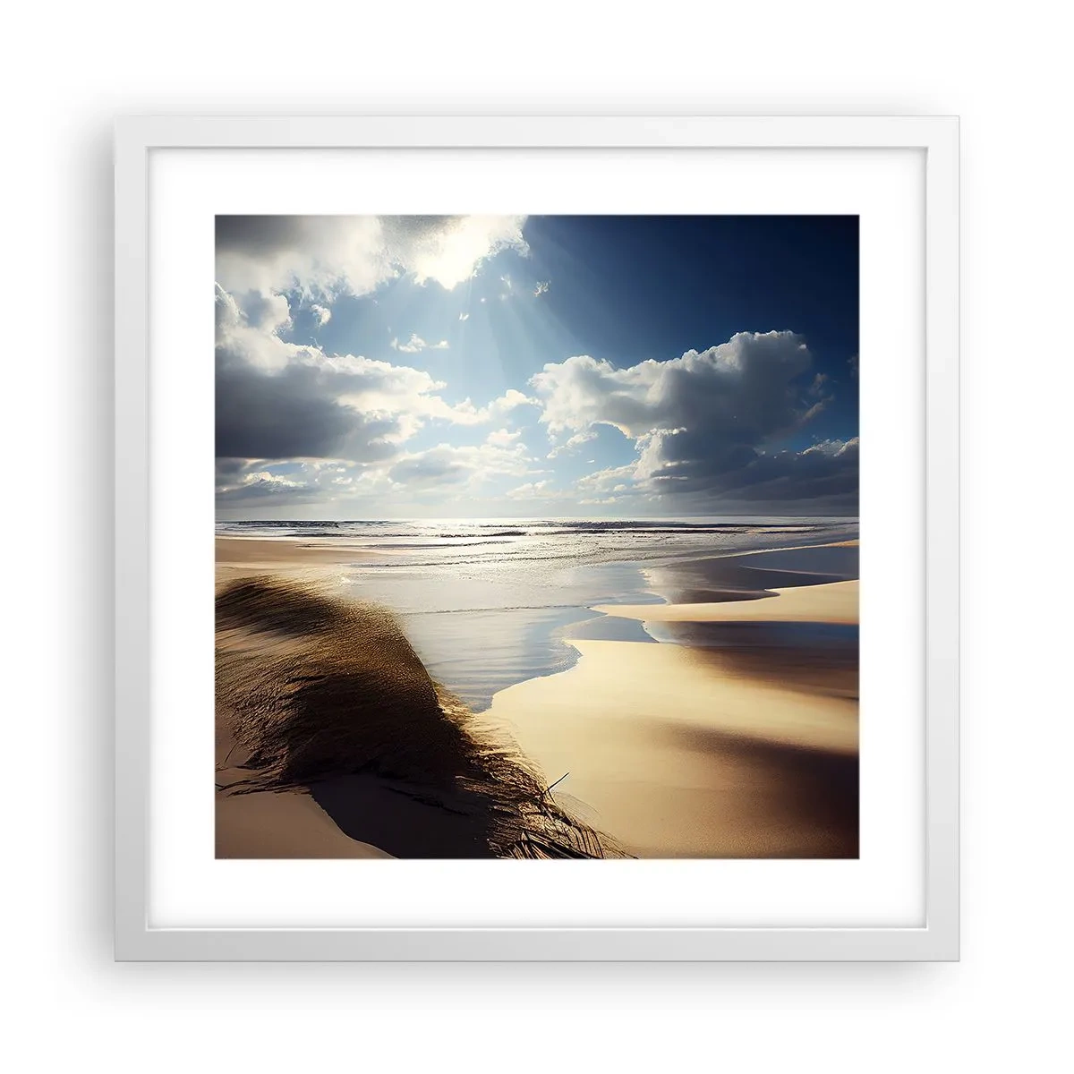 Poster in cornice bianca - Spiaggia incontaminata - 40x40 cm