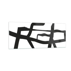 Quadro su vetro - Struttura bianca e nera - 100x40 cm