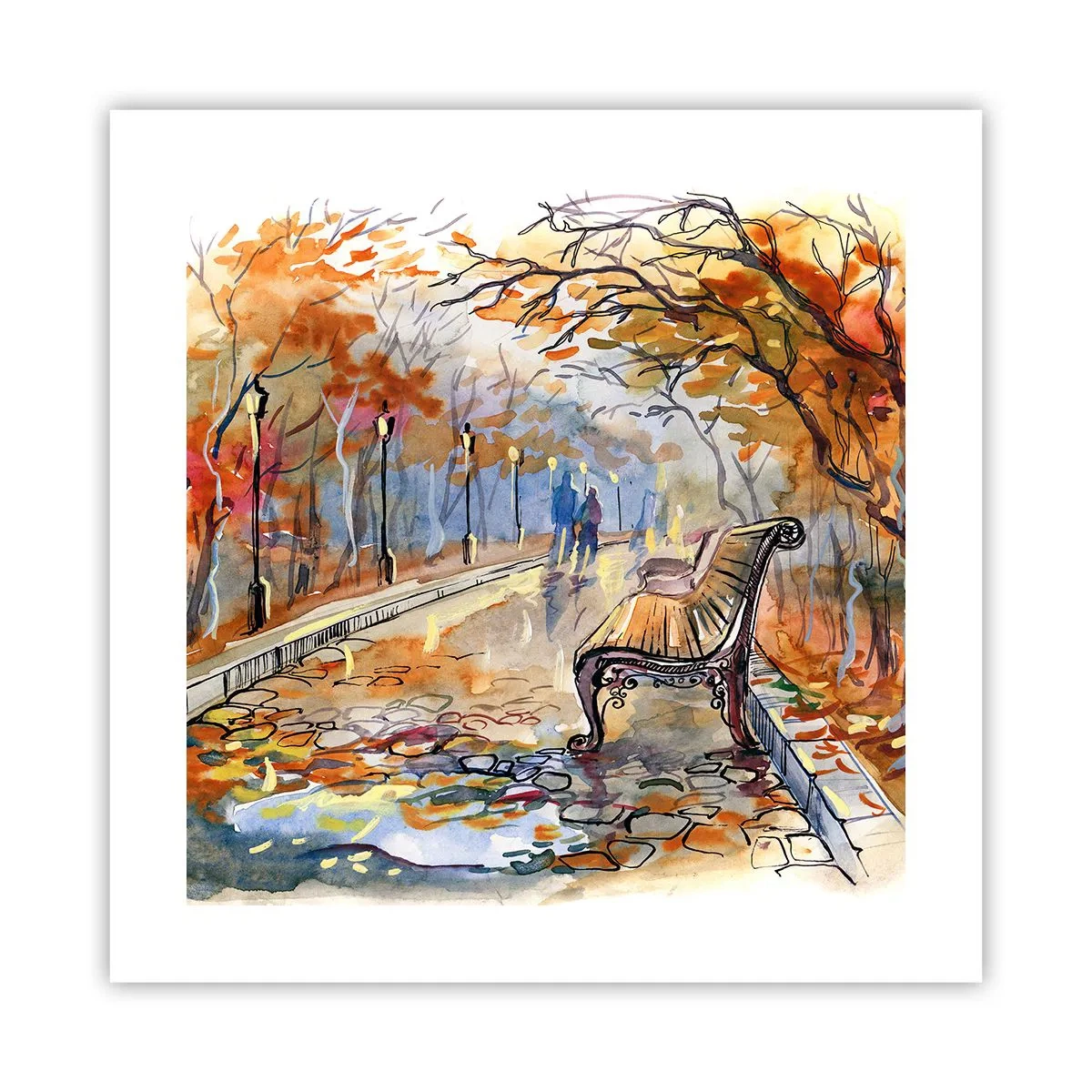 Poster - Passeggiando insieme l'autunno - 40x40 cm