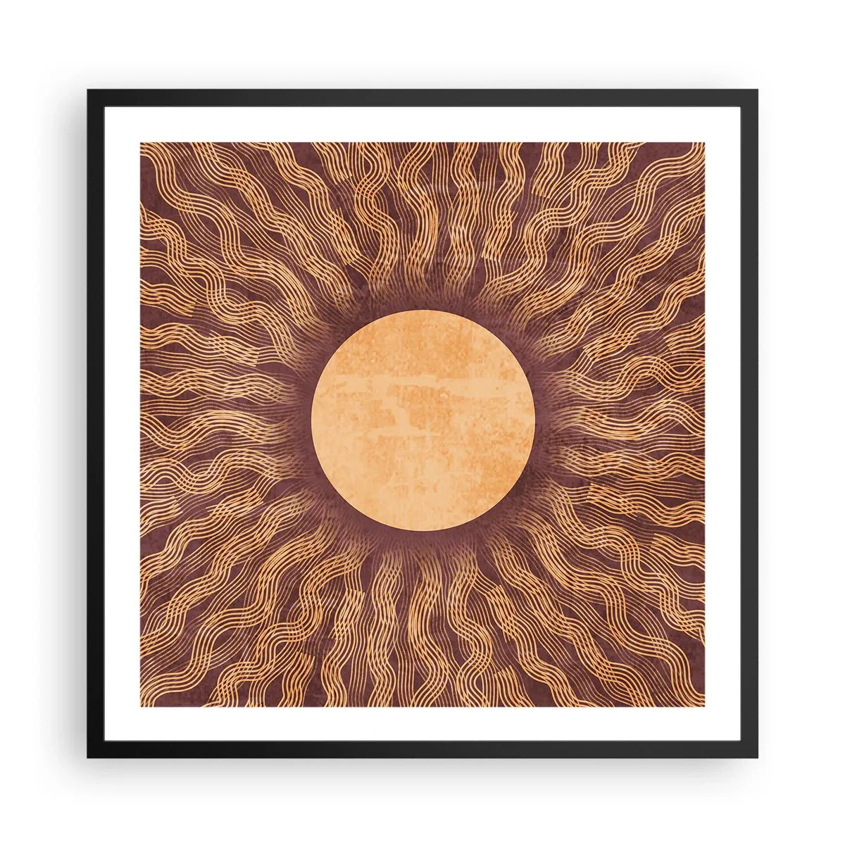Poster in cornice nera - L'icona del sole - 60x60 cm