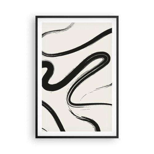 Poster in cornice nera - Capriccio bianco e nero - 61x91 cm