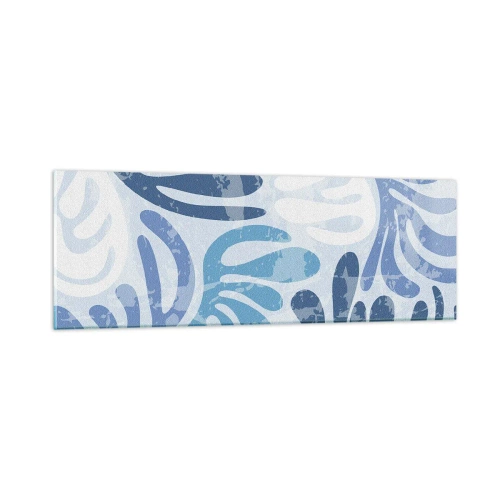 Quadro su vetro - Felci blu - 90x30 cm