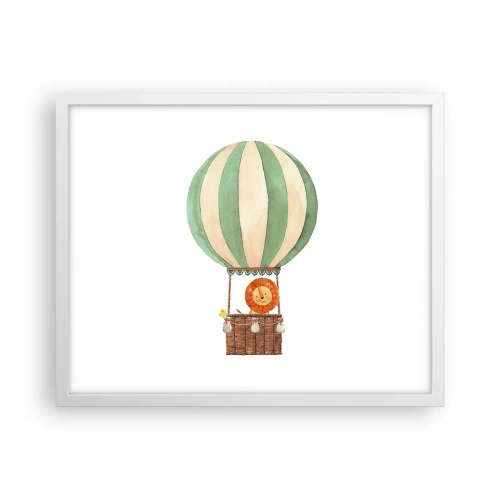 Poster in cornice bianca - I viaggi del leone - 50x40 cm