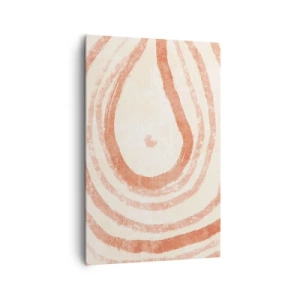 Quadro su tela - Stampe su Tela - Un motivo astratto di linee concentriche nelle tonalità del terracotta. - 80x120cm - Cerchi di corallo - Decorazione murale moderna per soggiorno e camera da letto ARTTOR