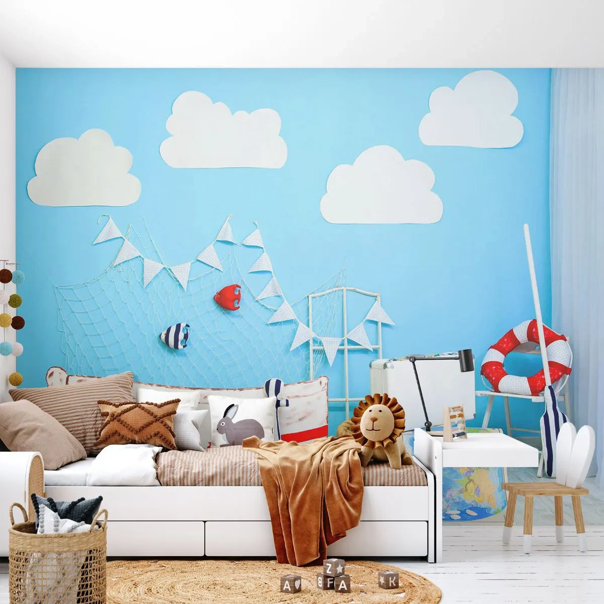 Fotomurali Standard Eco - La nostalgia delle avventure dei bambini - Per bambini, Nautico, Peschereccio - 200x140 cm