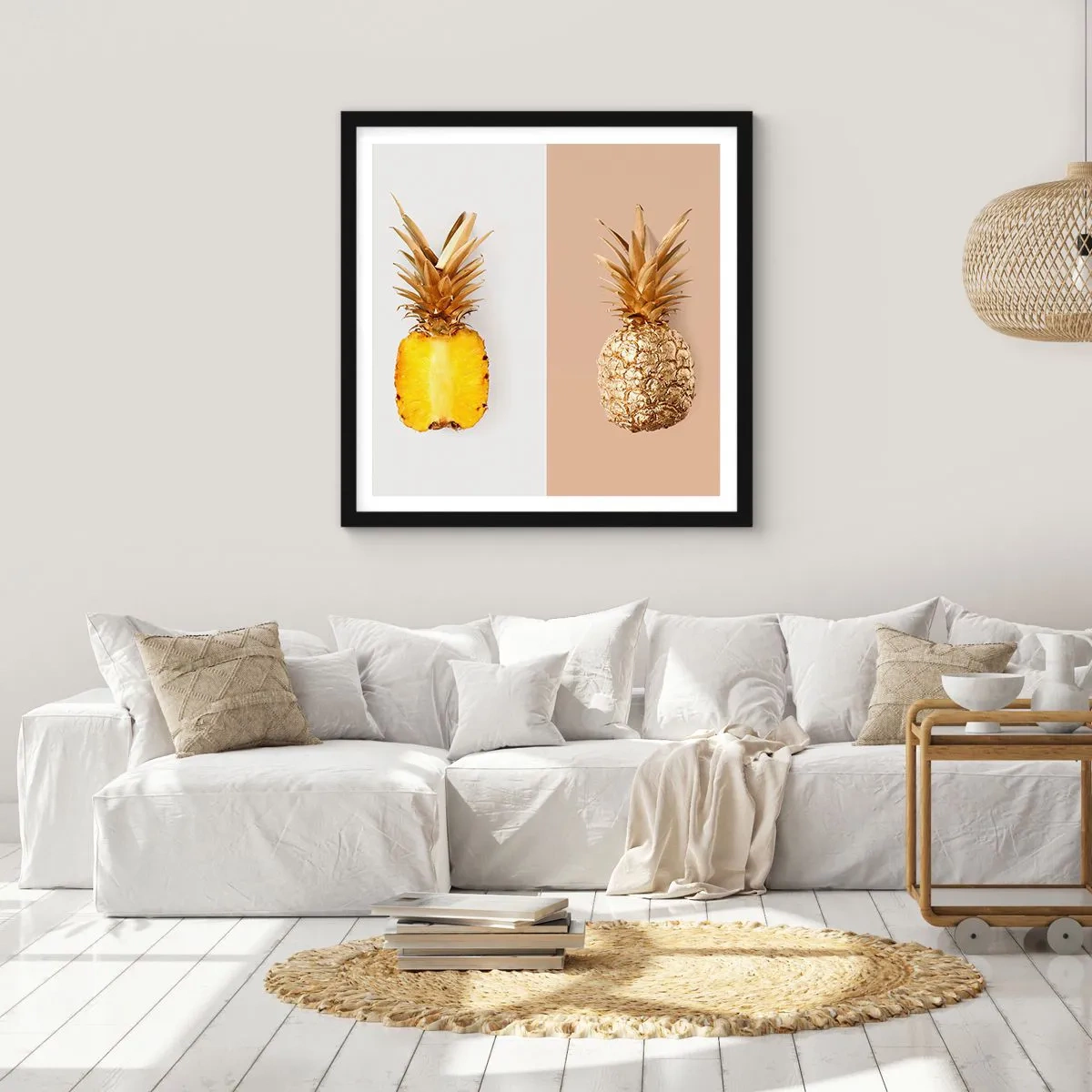 Poster in cornice nera - Ananas per due - 30x30 cm