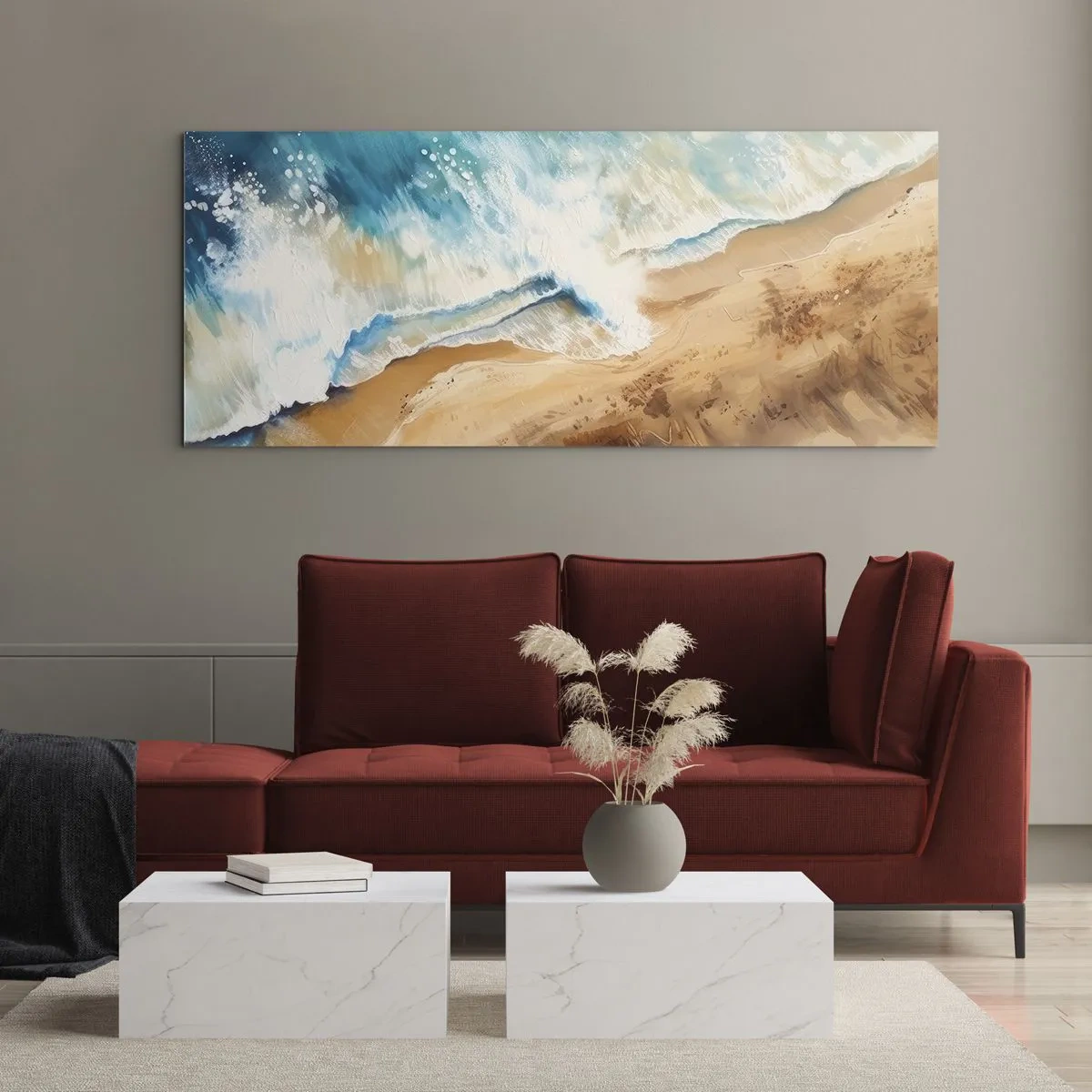 Quadro su vetro - L'onda che ritorna - 100x40 cm