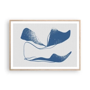 Poster in cornice rovere chiaro - Astrazione alata - 100x70 cm