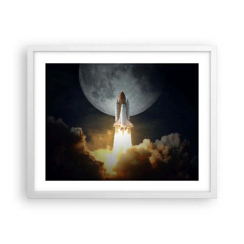 Poster in cornice bianca - L'inizio di un'avventura spaziale - 50x40 cm