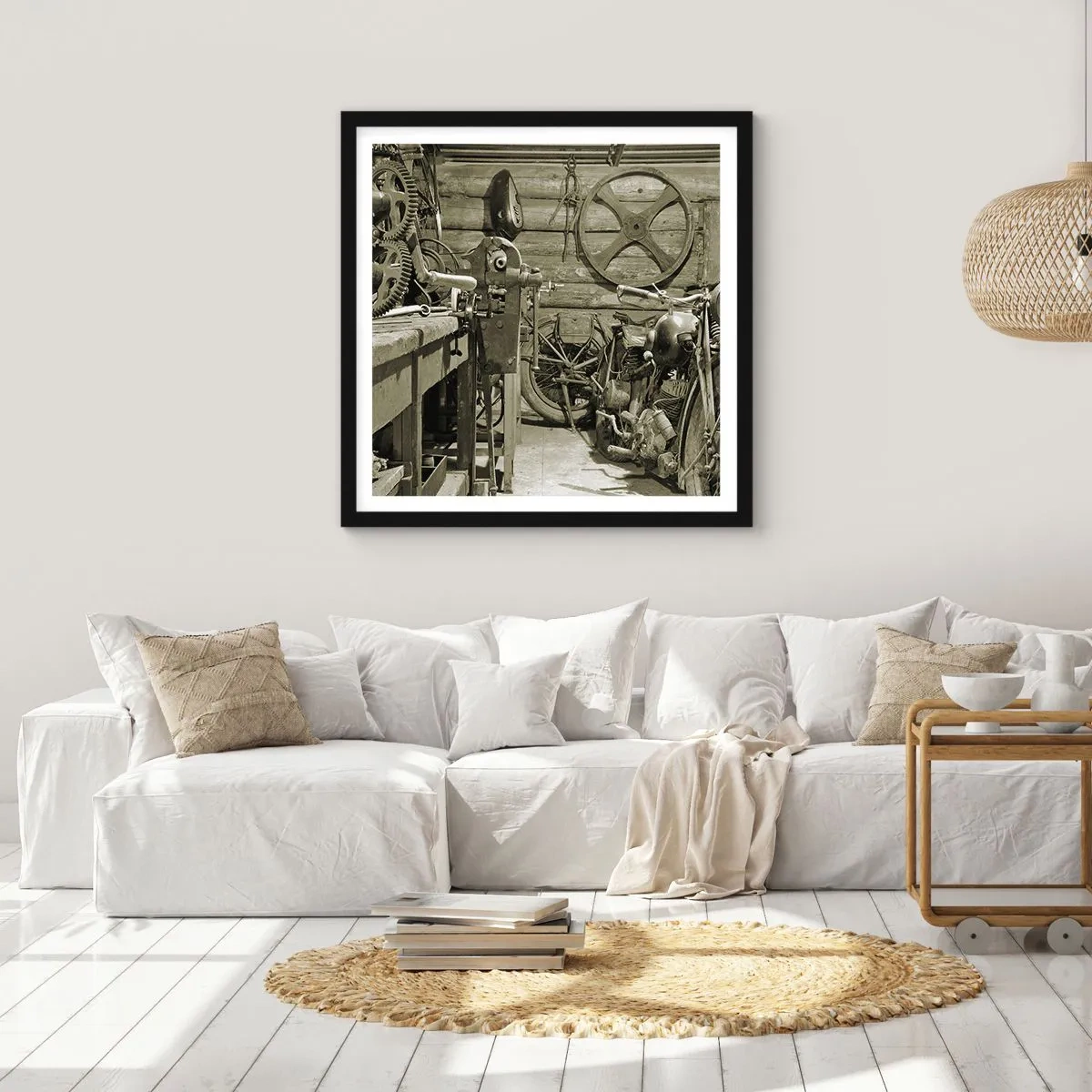 Poster in cornice nera - Nel capanno di zio Alfredo - 60x60 cm