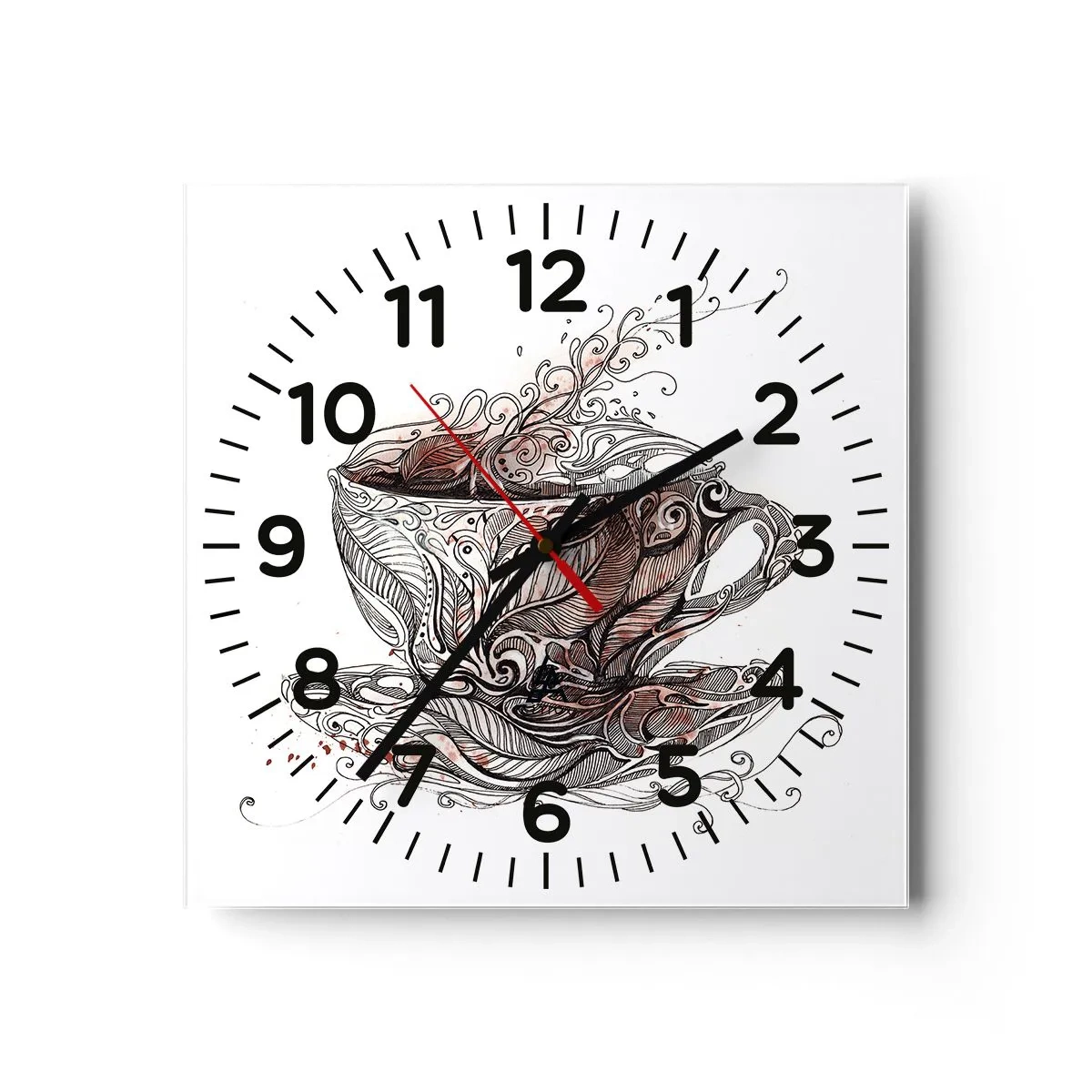 Orologio da parete - Orologio in Vetro - Il tè fa bene a tutto - 30x30 cm