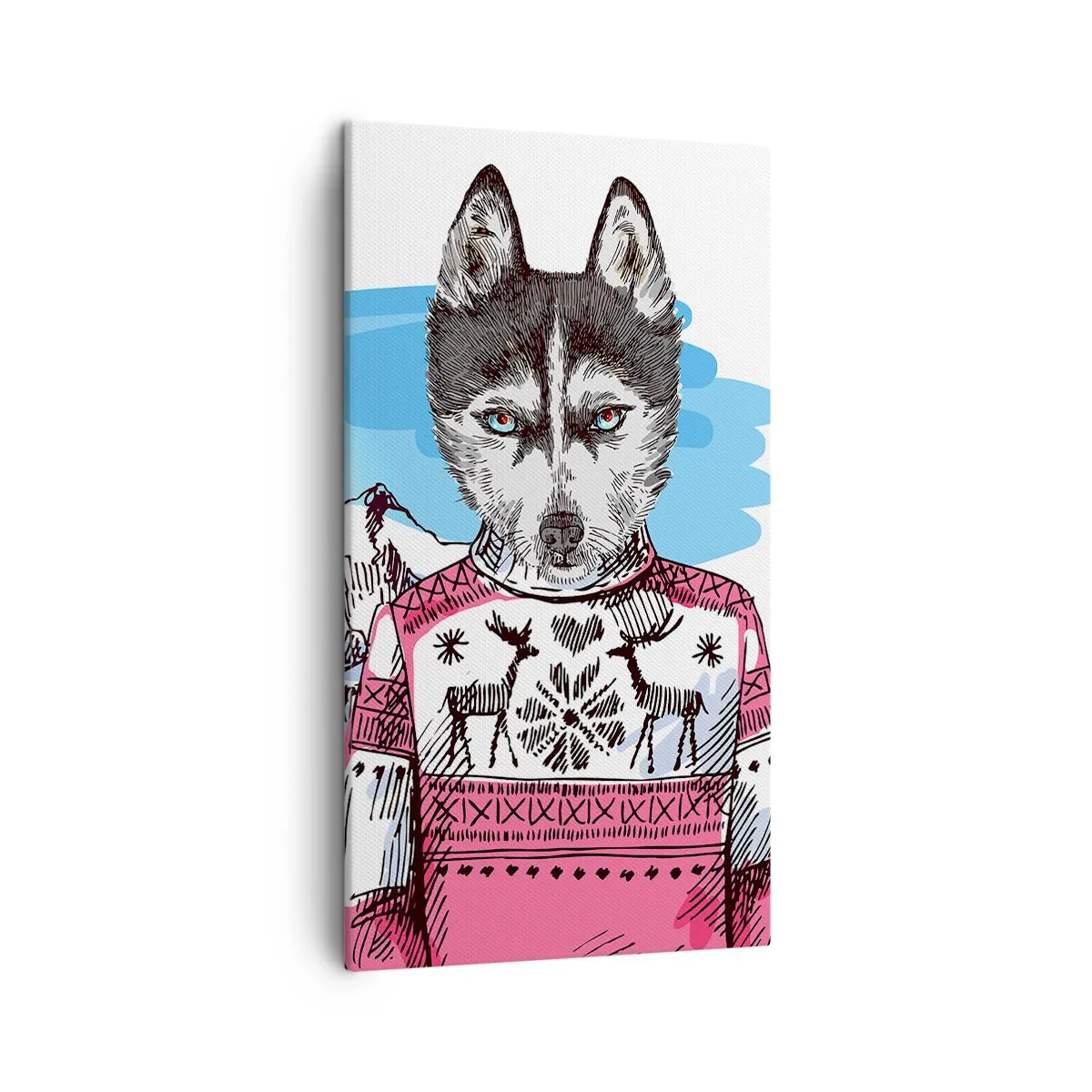 Quadro su tela - Stampe su Tela - Lupo con lana di pecora - 45x80 cm