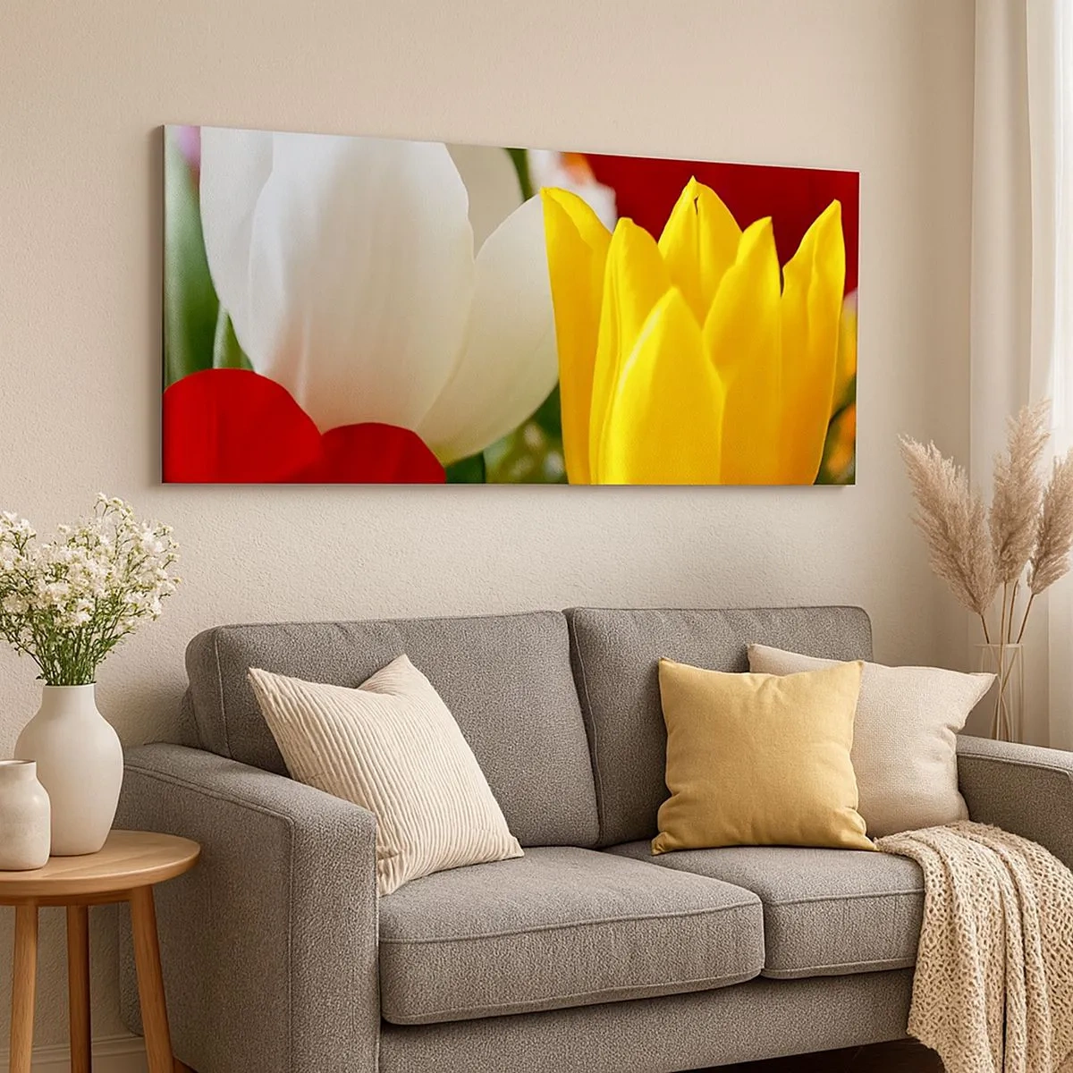 Quadro su tela - Stampe su Tela - La febbre dei tulipani - 100x40 cm