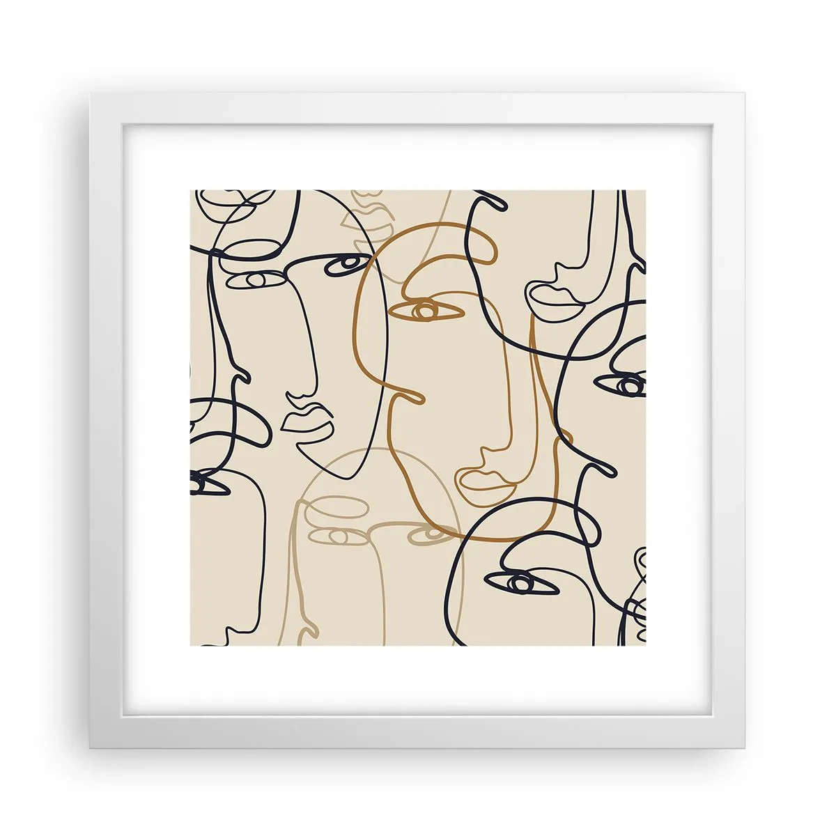 Poster in cornice bianca - Ritratto multiplo - 30x30 cm