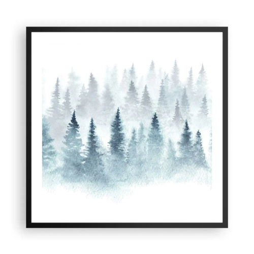 Poster in cornice nera - Avvolti nella nebbia - 60x60 cm