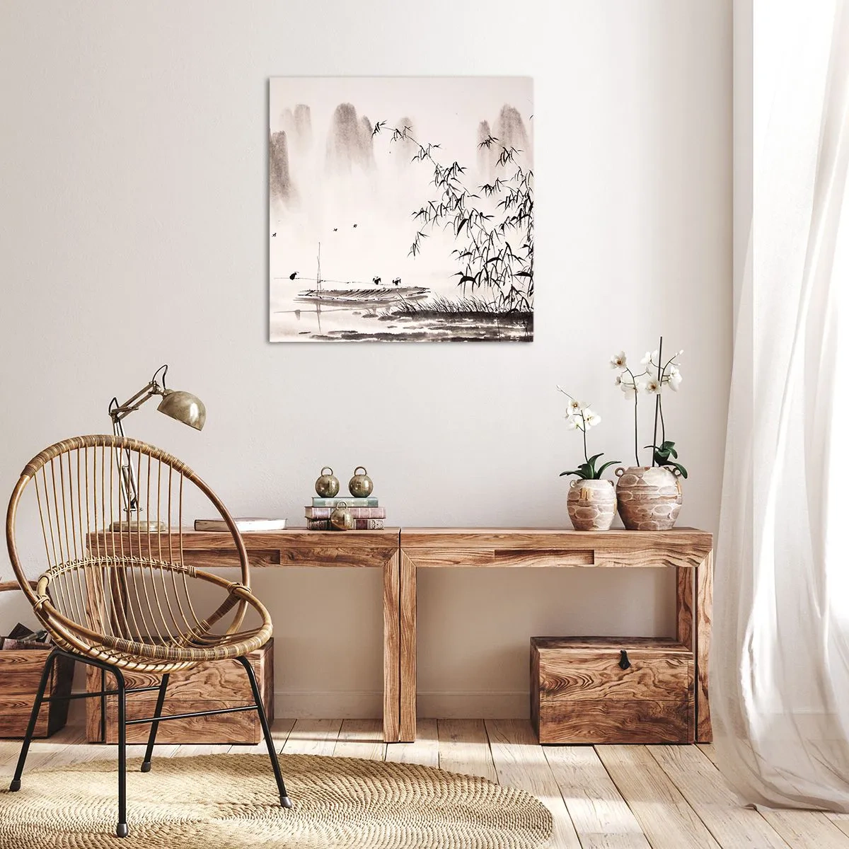 Quadro su tela - Stampe su Tela - Il silenzio dei campi di riso - 70x70 cm