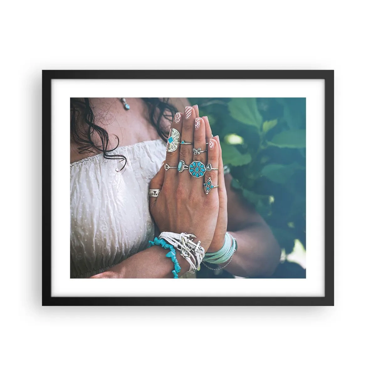 Poster in cornice nera - Benvenuto al centro dell'essere - 50x40 cm