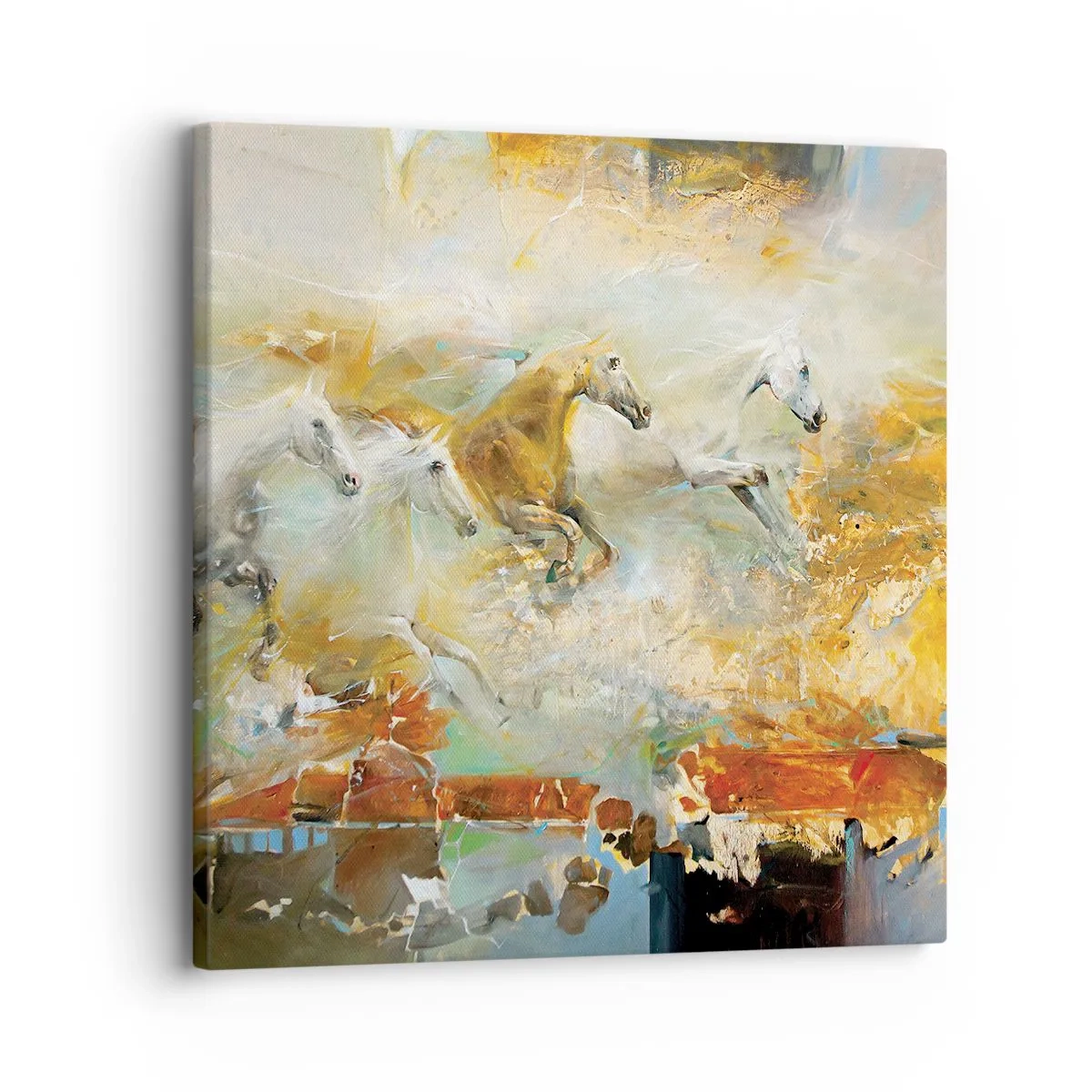 Quadro su tela - Stampe su Tela - Al galoppo attraverso la luce - 30x30 cm