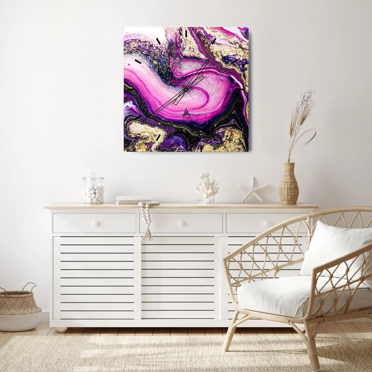 Orologio da parete - Orologio in Vetro - Un attimo dietro le quinte - 30x30 cm