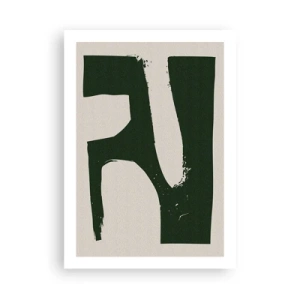 Poster - Astrazione minimalista in verde e beige - 50x70cm - Golfi di bianco - Decorazione murale moderna per soggiorno e camera da letto ARTTOR