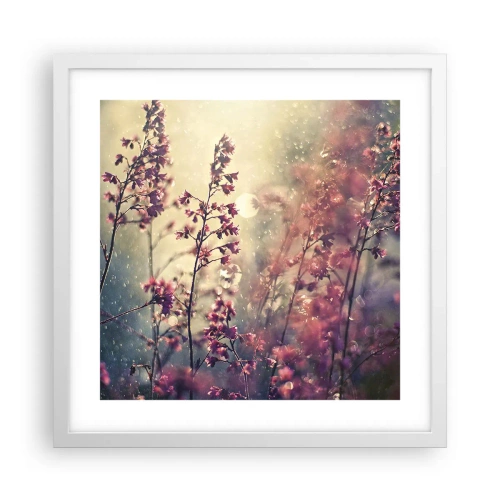 Poster in cornice bianca - Giardino misterioso - 40x40 cm