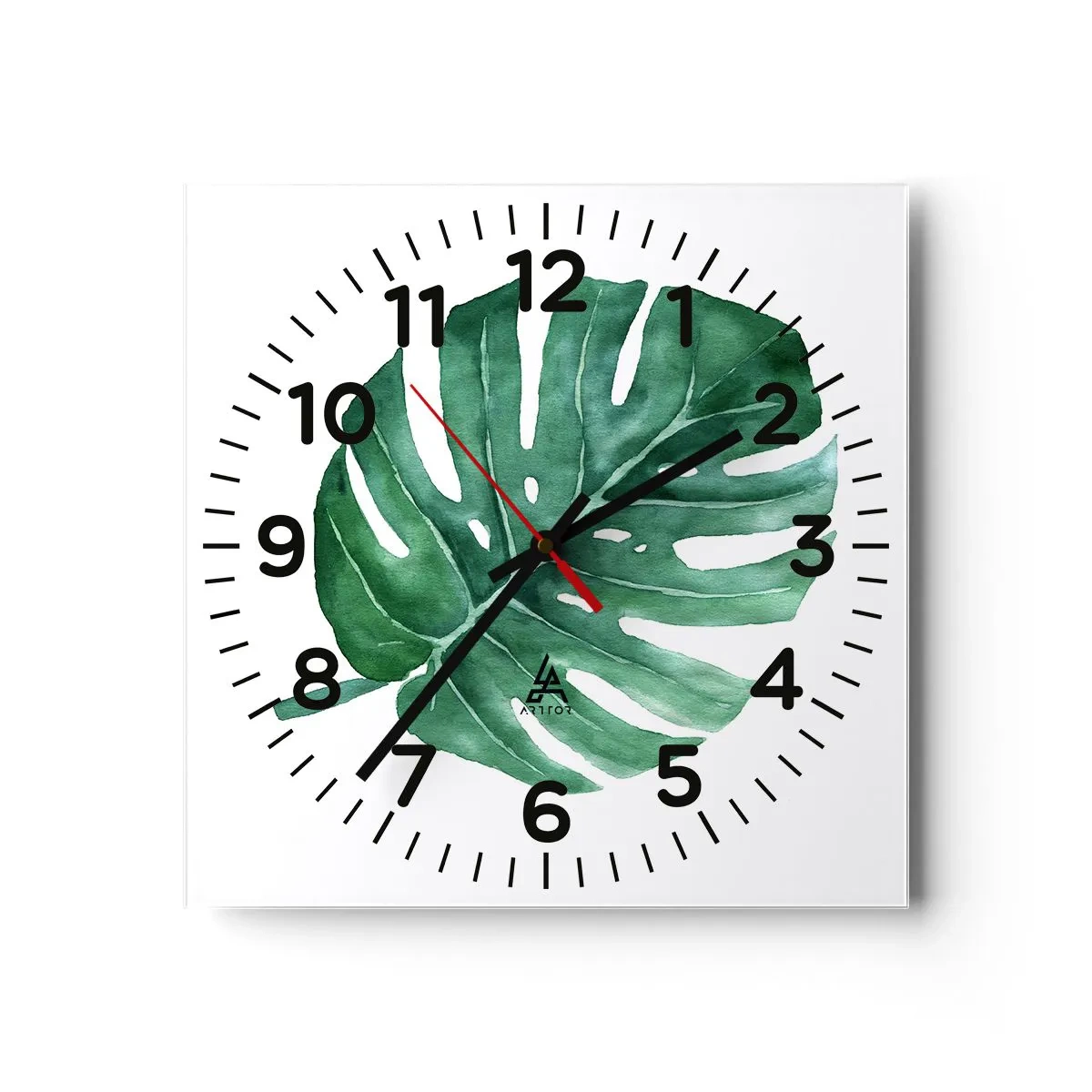 Orologio da parete - Orologio in Vetro - Concetto verde - 40x40 cm