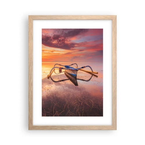 Poster in cornice rovere chiaro - La pace della sera tropicale - 30x40 cm