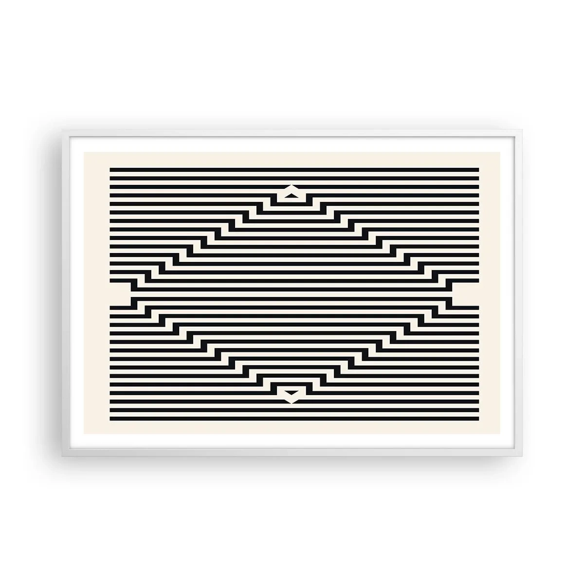 Poster in cornice bianca - Illusione geometrica - 100x70 cm