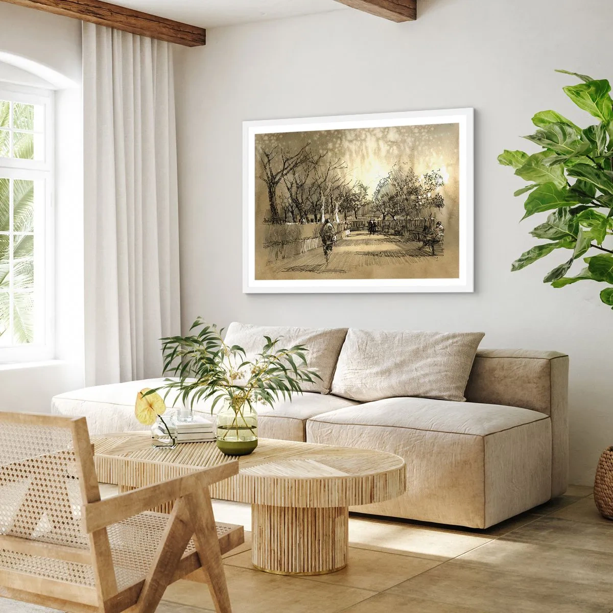 Poster in cornice bianca - Attimo fermato con la penna - 40x30 cm