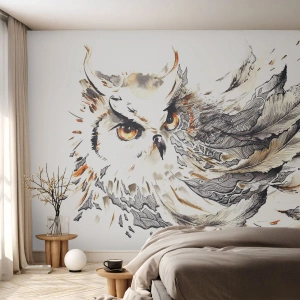Fotomurali Standard Eco - Giunta dal mondo della magia - Uccello, Gufo, Grafica - 500x350 cm