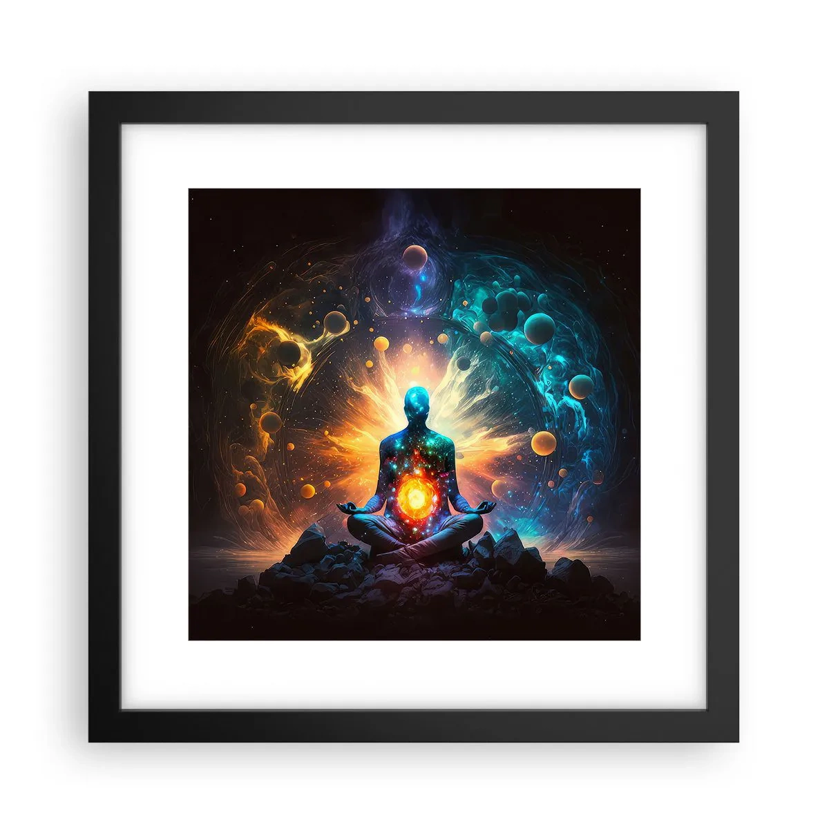 Poster in cornice nera - Pace cosmica - 30x30 cm