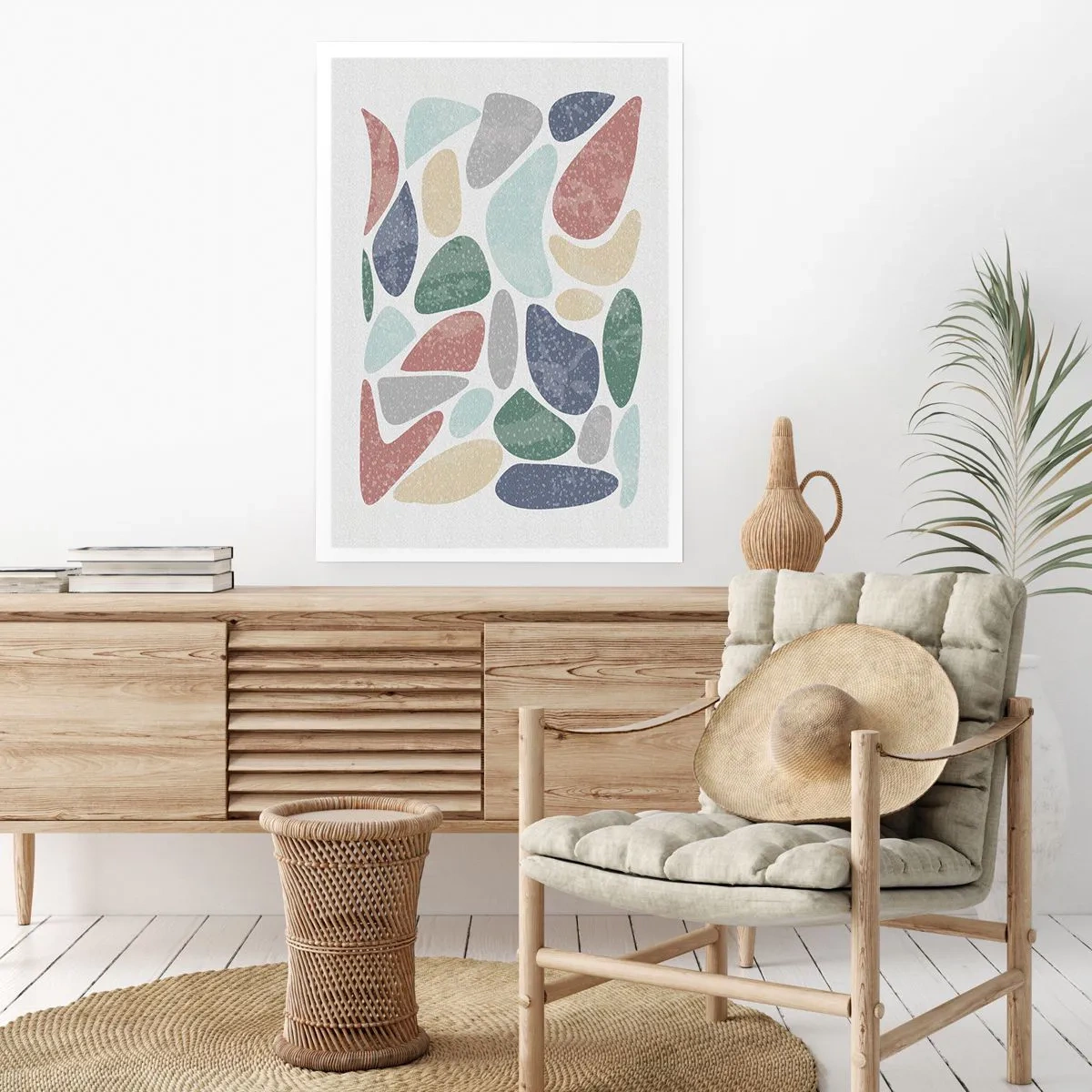 Poster - Mosaico di colori incipriati - 40x50 cm