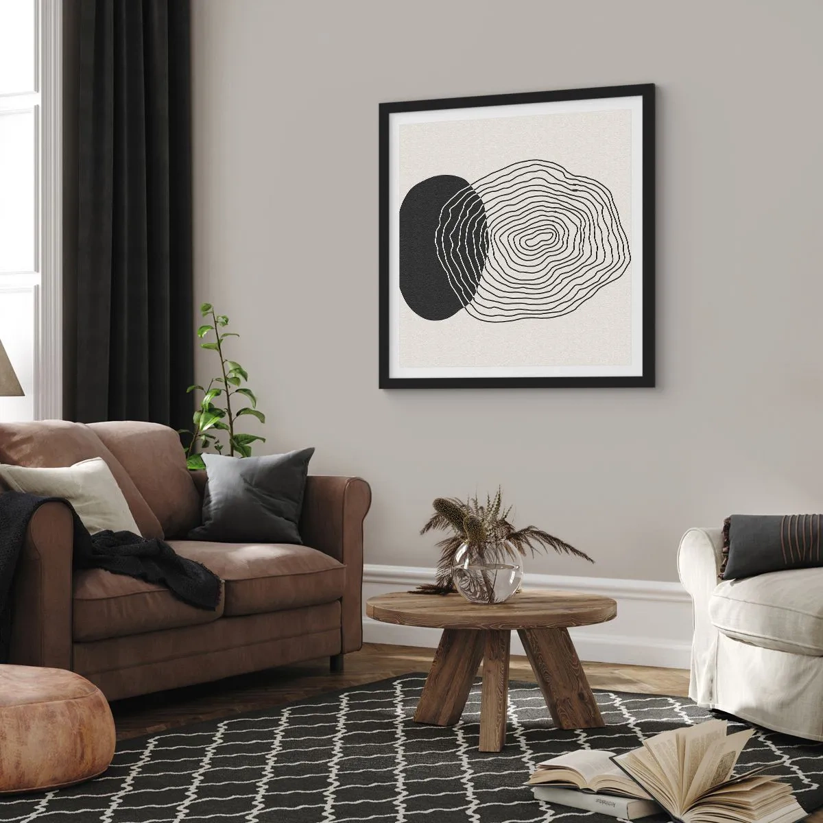 Poster in cornice nera - Durata e vibrazione - 40x40 cm