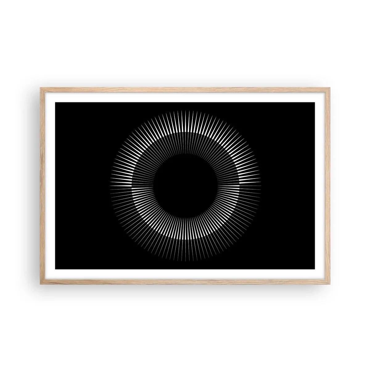 Poster in cornice rovere chiaro - Sole nero - 91x61 cm