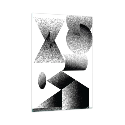 Quadro su vetro - Geometria composta da angoli e forme ovali - 80x120cm - Angoli e ovali - Decorazione murale moderna per soggiorno e camera da letto ARTTOR