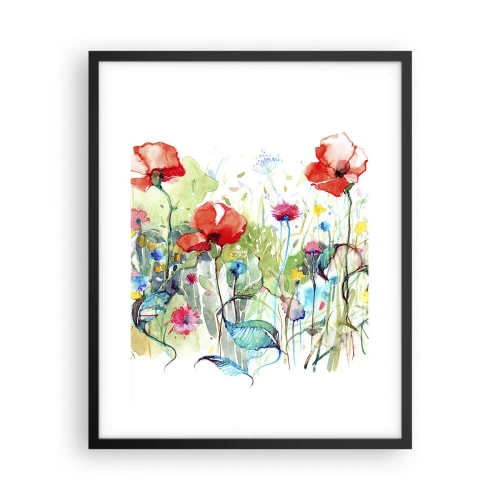 Poster in cornice nera - Il prato fiorito a maggio - 40x50 cm