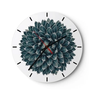 Orologio da parete - Orologio in Vetro - Rosetta succulenta simmetrica nei toni del verde - 30x30cm - La stella del deserto - Decorazione murale moderna per soggiorno, cucina e camera da letto ARTTOR
