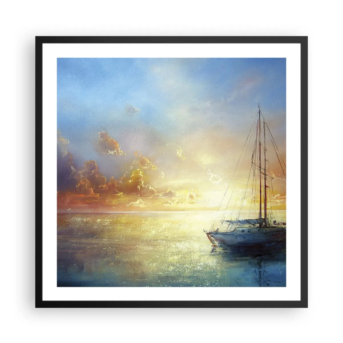 Poster in cornice nera - Nella baia dorata - 60x60 cm