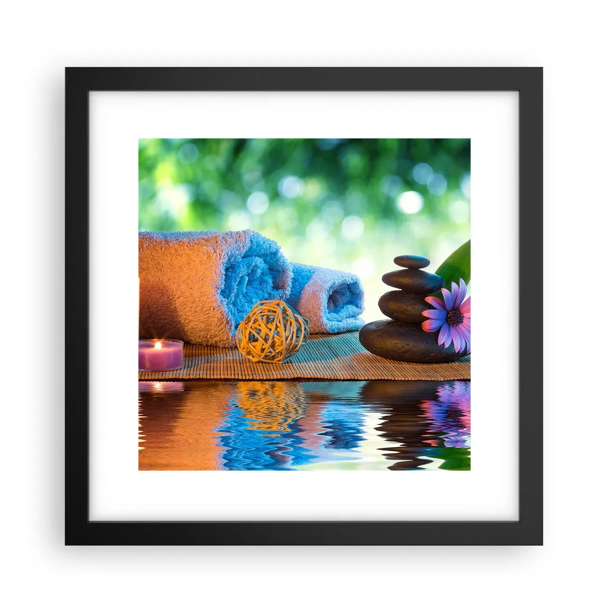 Poster in cornice nera - Tempo per il corpo - 30x30 cm