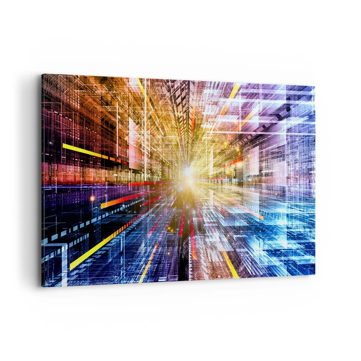 Quadro su tela - Stampe su Tela - Luci dinamiche in un corridoio futuristico - 120x80cm - Corridoio di luce - Decorazione murale moderna per soggiorno e camera da letto ARTTOR