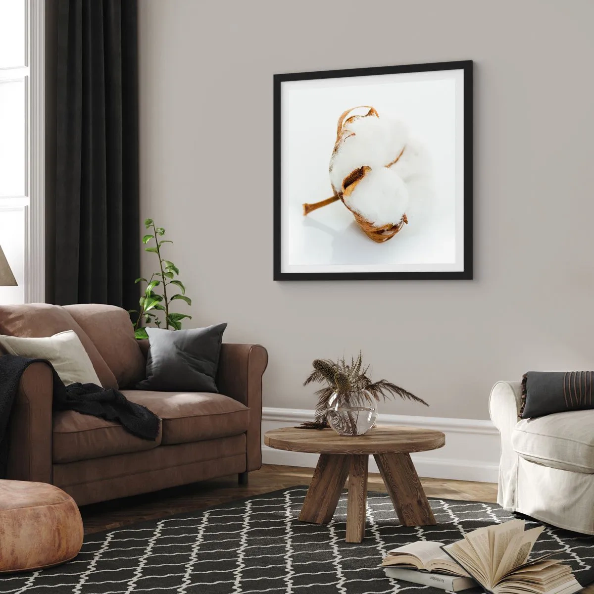 Poster in cornice nera - Naturalmente morbido - 30x30 cm