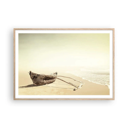 Poster in cornice rovere chiaro - Ricordo dei mari del sud - 100x70 cm